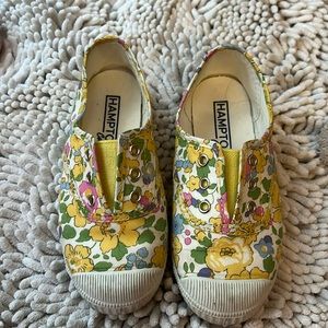 TROTTERS LONDON- Plum Canvas Shoe, Yellow Betsy- size 28